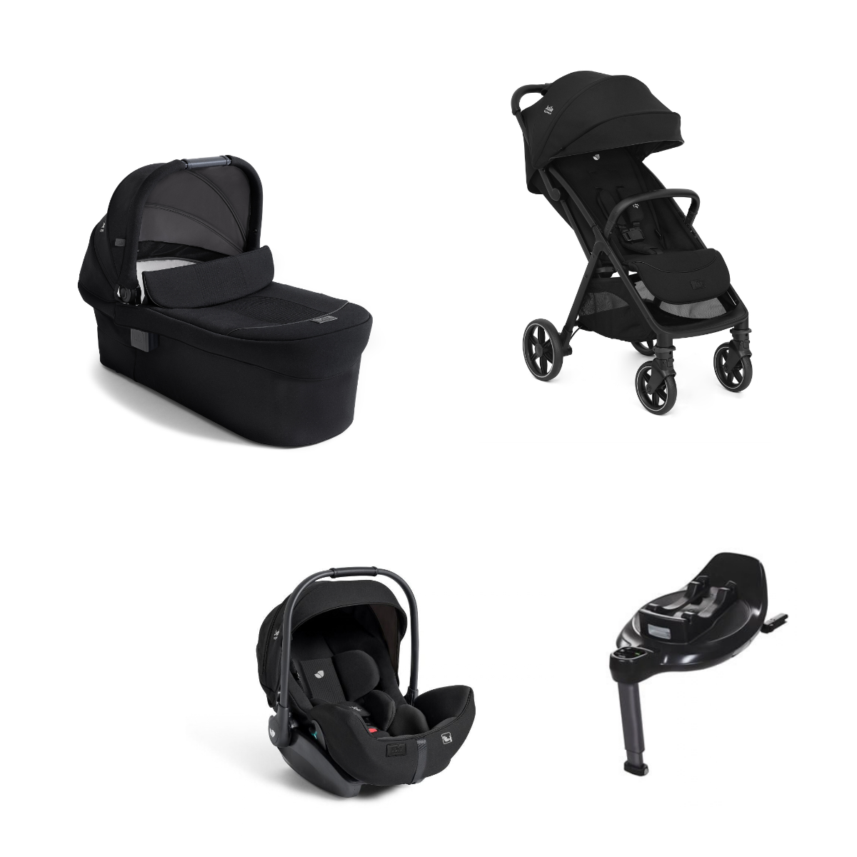 Pachet 4 in 1 Joie Parcel LX Signature Eclipse - carucior, landou Ramble XL, scoica i-Level Pro si baza i-Base Encore