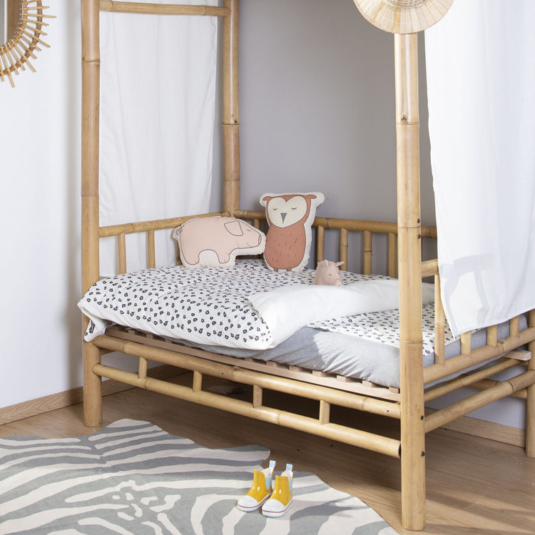 Husa pilota si fata de perna Childhome Jerse 100x140 cm, Leopard