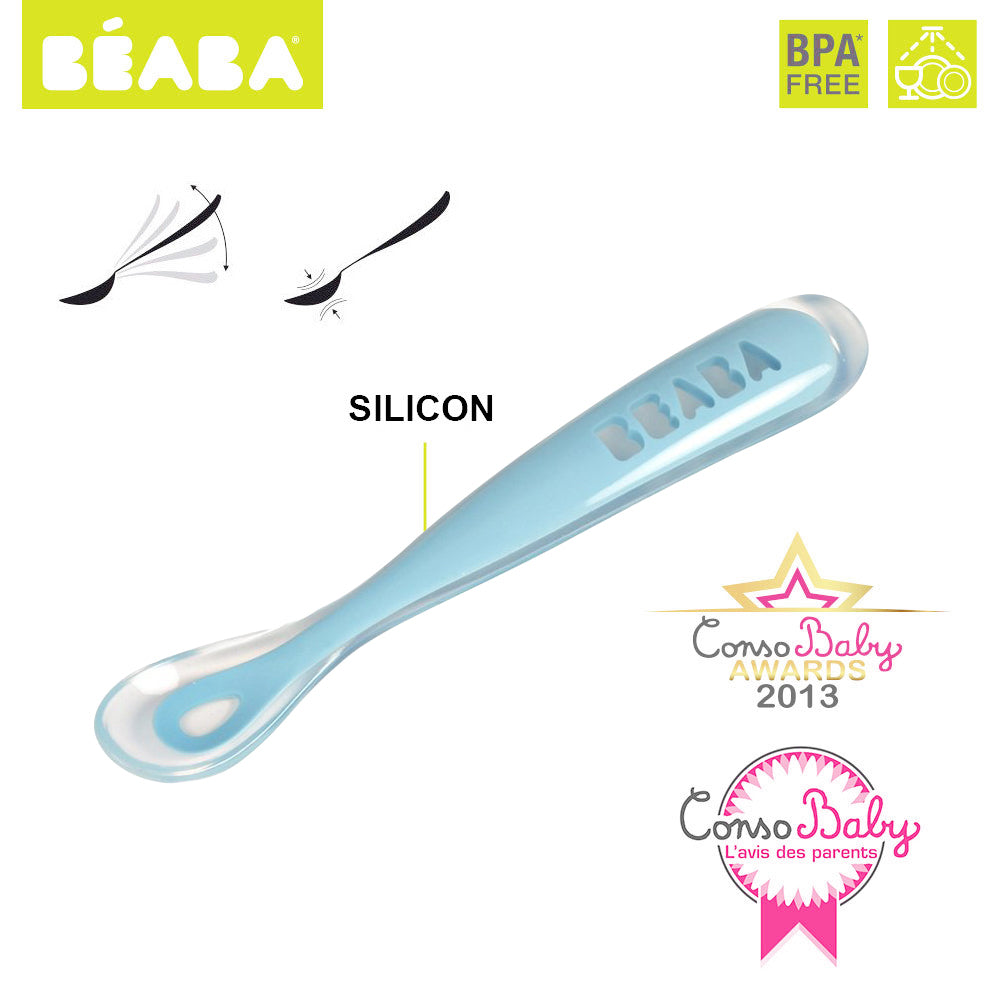 Lingurita Silicon BPA Free Beaba - Bleu