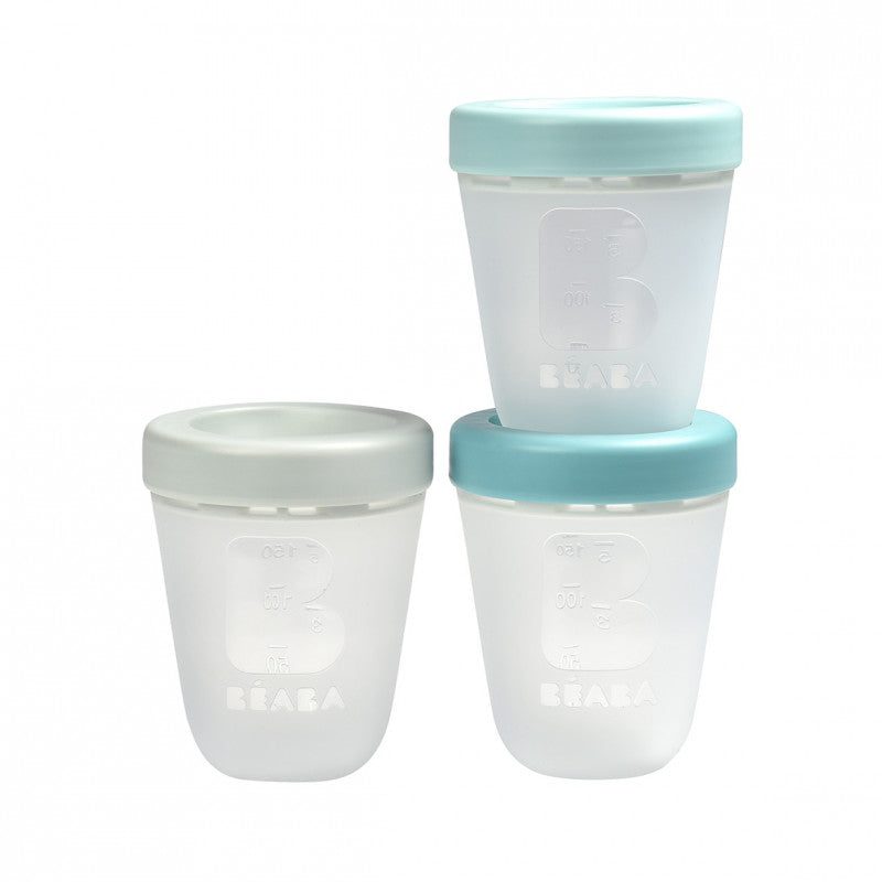 Set 3 recipiente din silicon Beaba 200 ml