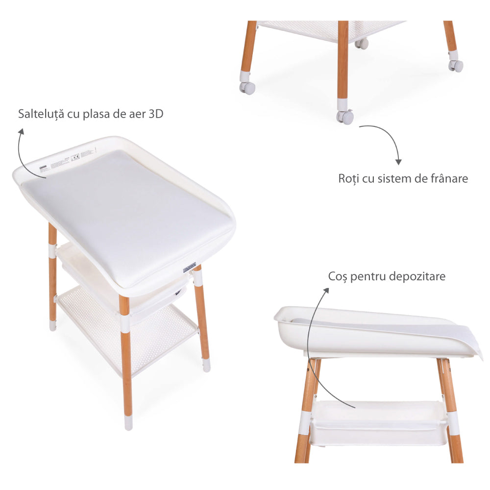 Masuta de infasat Childhome Evolux Natural Alb