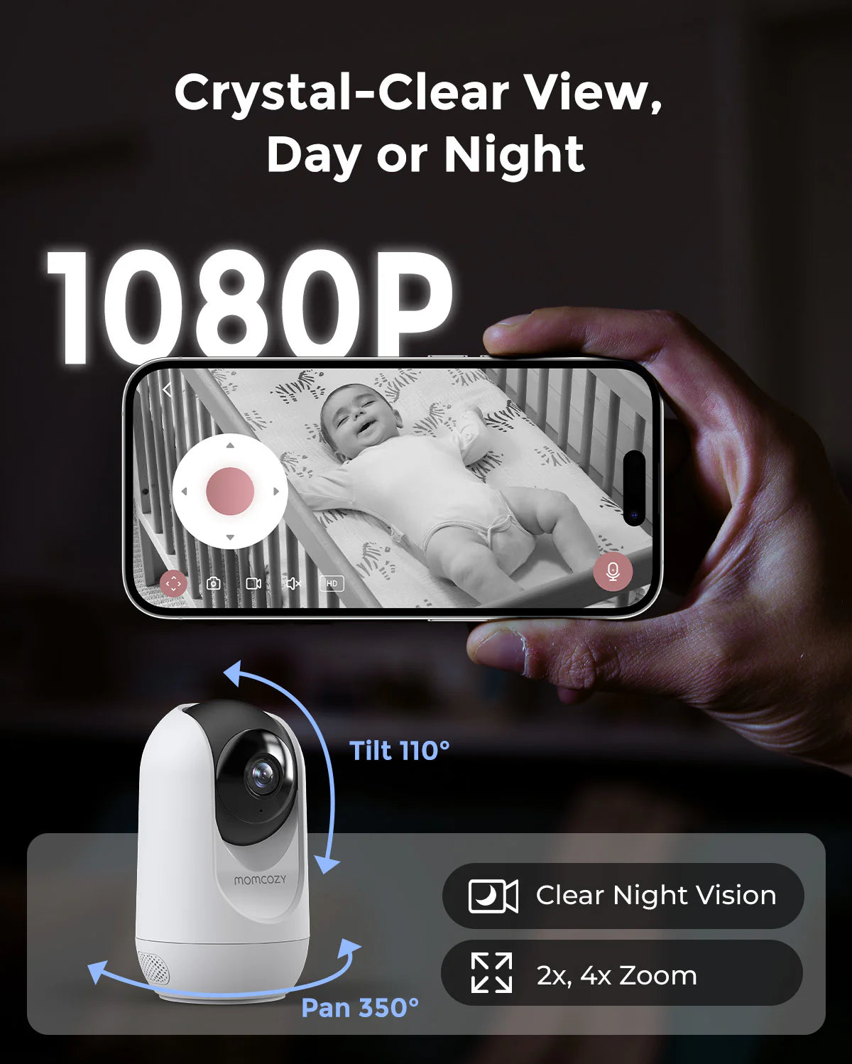 Baby monitor video Momcozy BM04 5 inch Dual Mode
