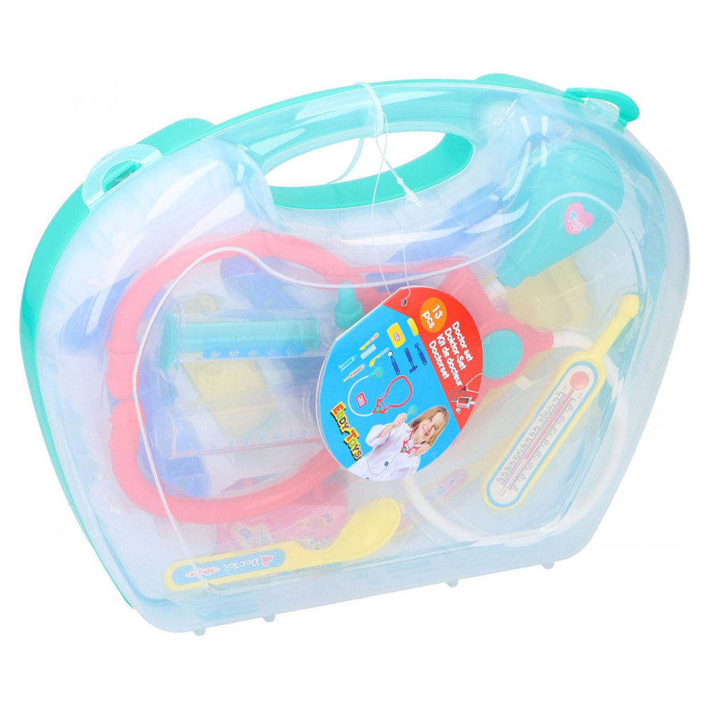 Set doctor Eddy Toys 13 piese Turcoaz trusa medicala de jucarie