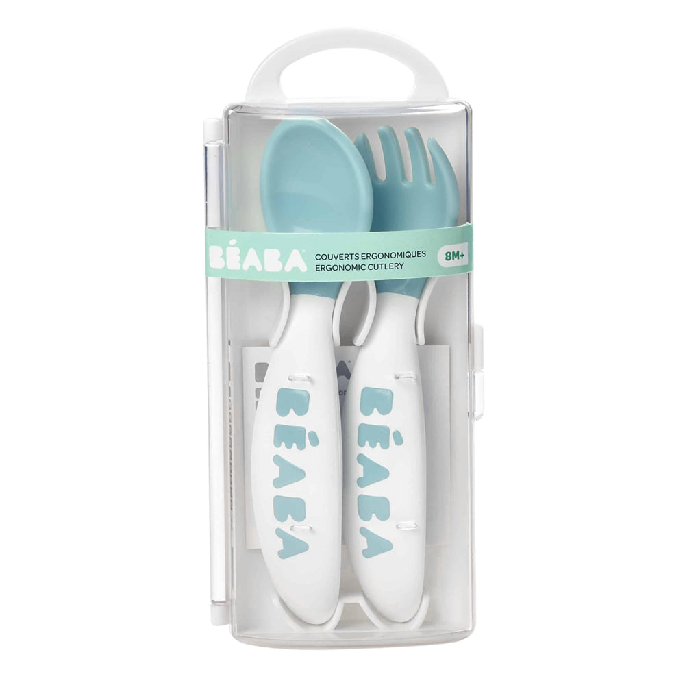 Set lingurita si furculita ergonomica - Bleu