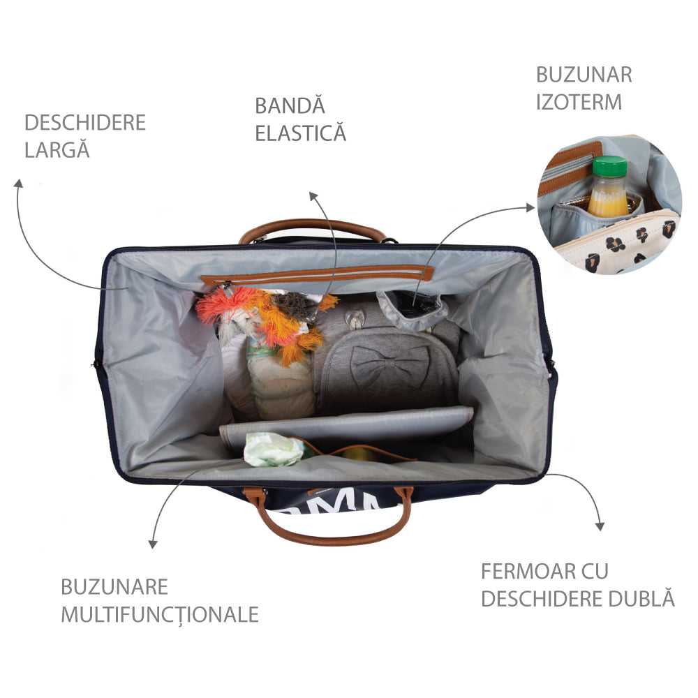 Geanta de infasat Childhome Mommy Bag Bleumarin