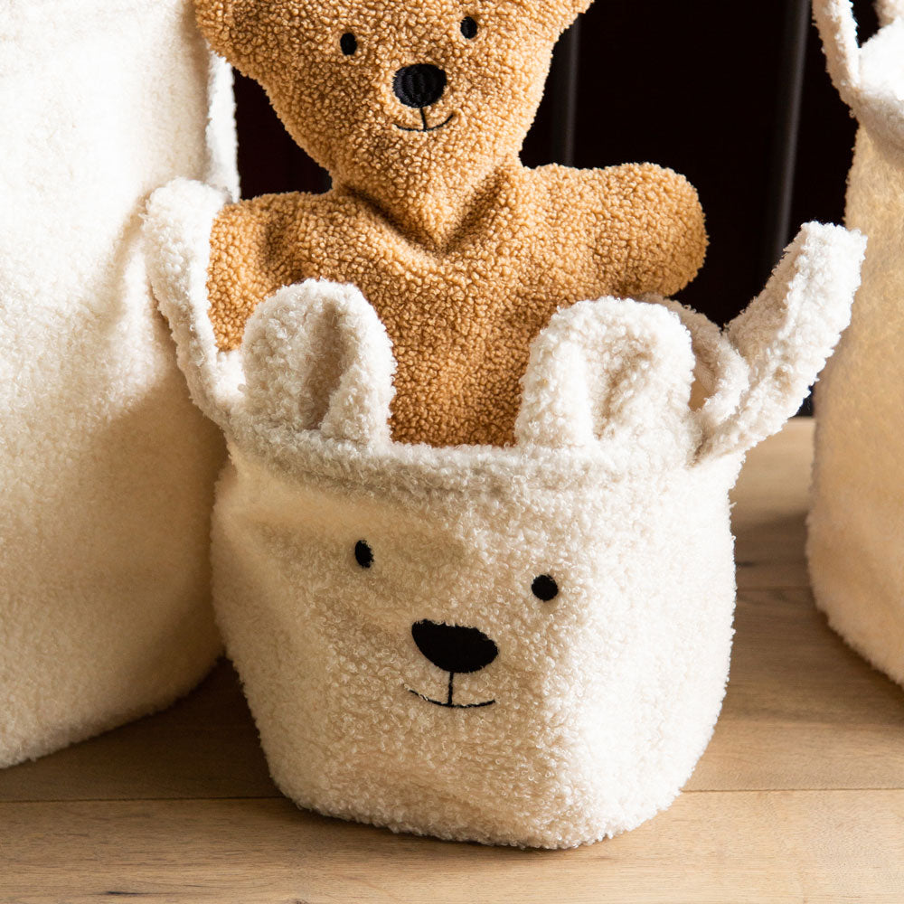 Cos depozitare Childhome 25x20x20 cm, Teddy Alb