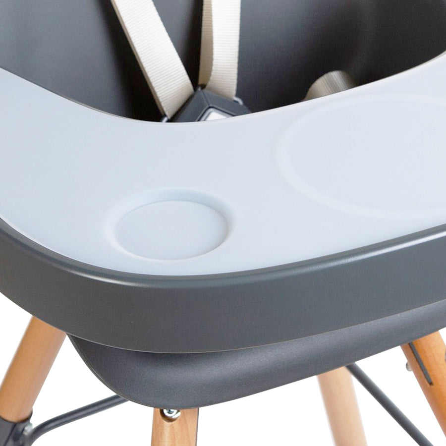 Tavita scaun de masa Childhome Evolu + Protectie din silicon, Antracit
