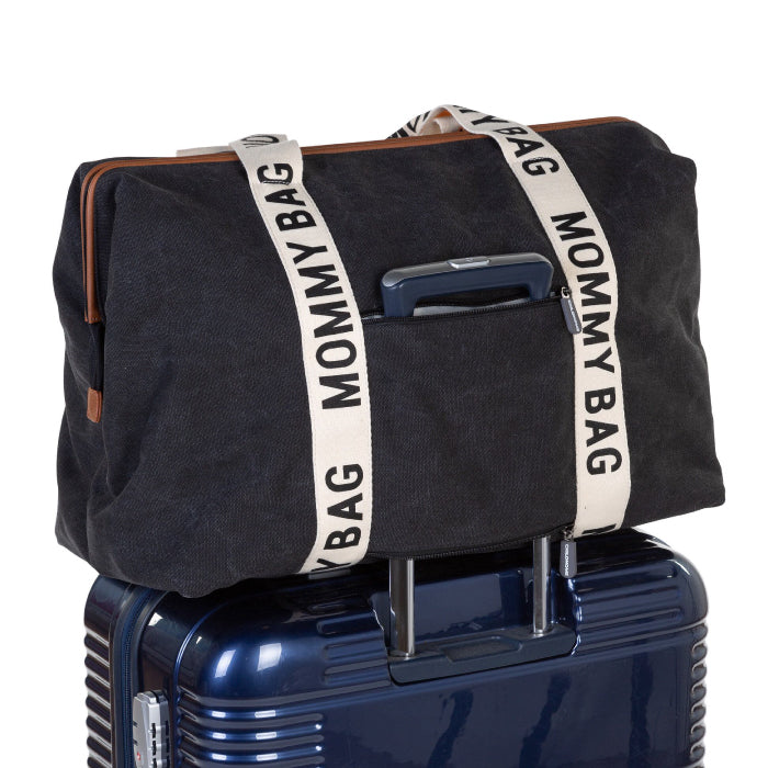 Geanta de infasat Childhome Mommy Bag Signature Negru