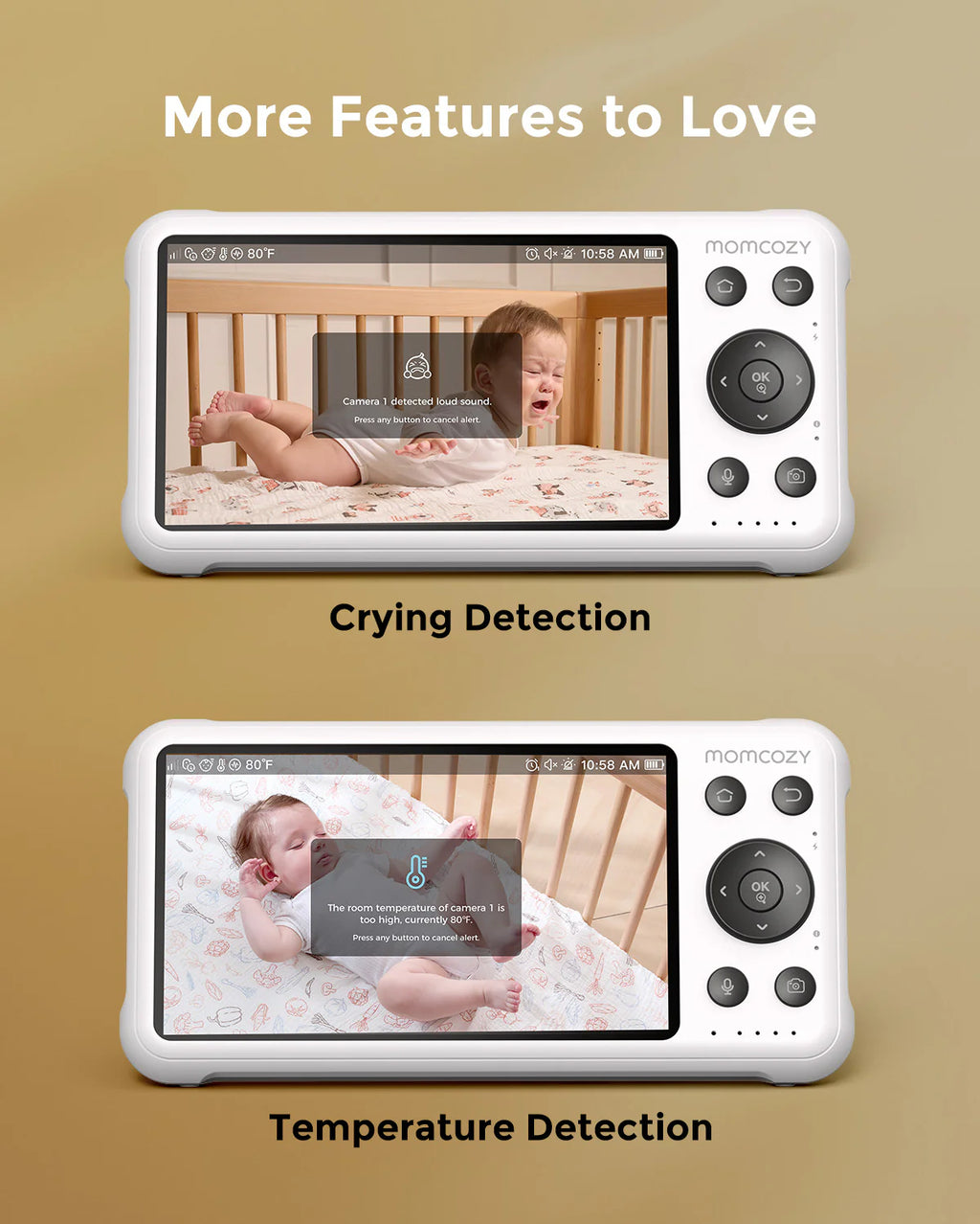 Baby monitor video Momcozy BM04 5 inch Dual Mode