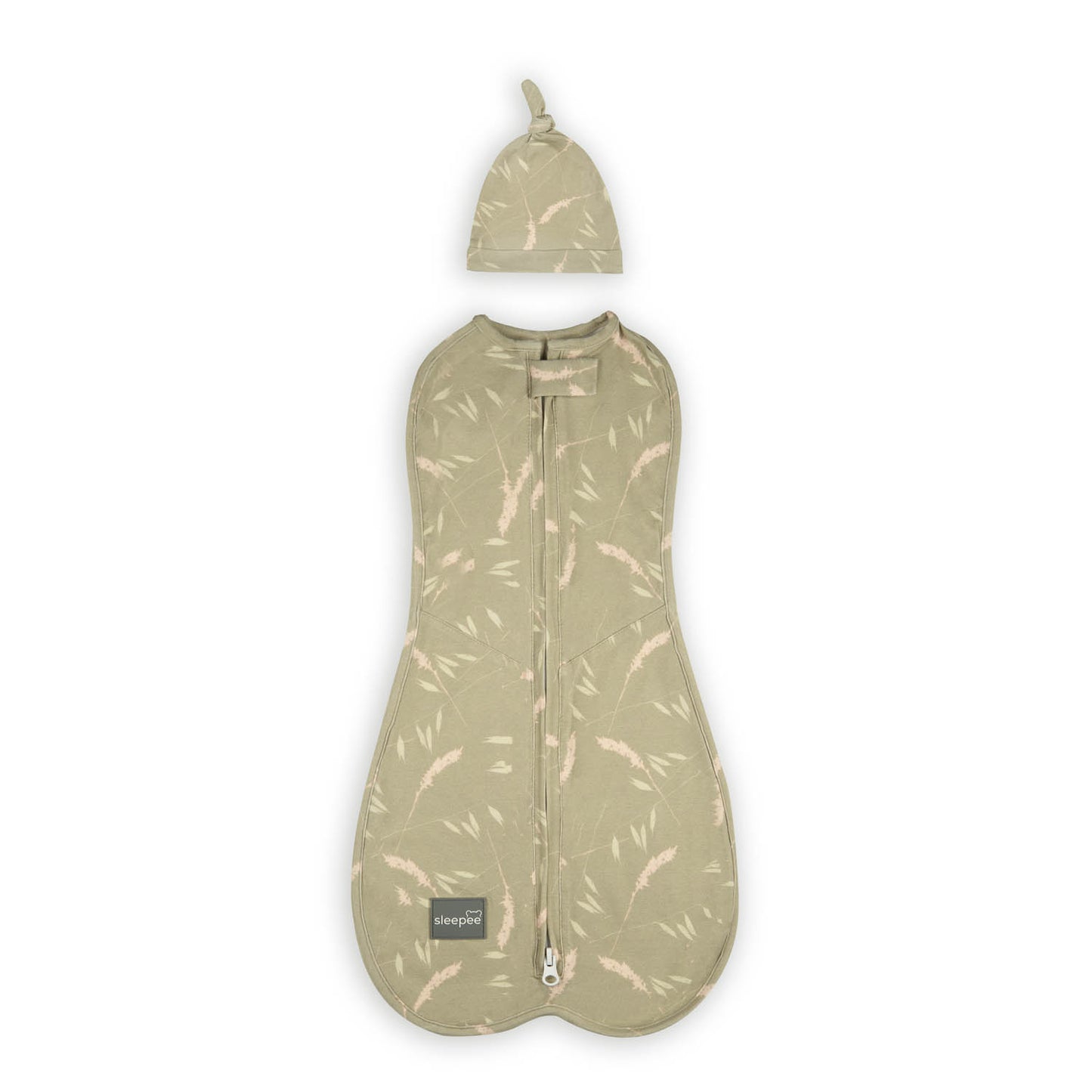 Saculet Swaddle infasat Nou Nascut Bumbac + Caciulita - First