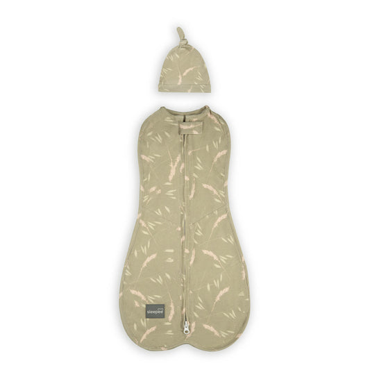 Saculet Swaddle infasat Nou Nascut Bumbac + Caciulita - First