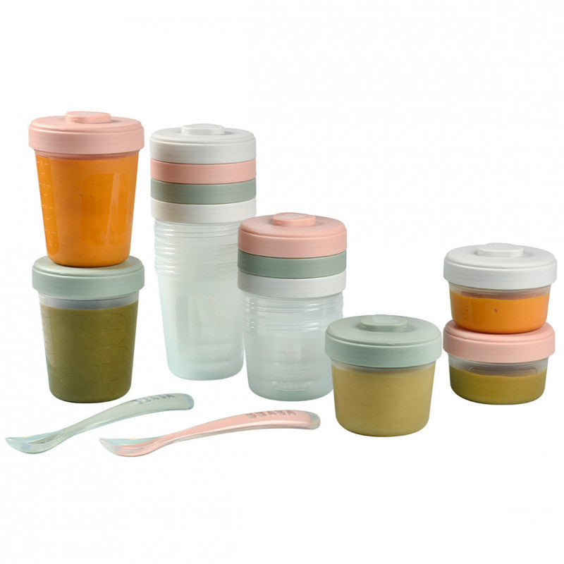 Set 12 recipiente hrana Beaba Eucalyptus 2x90 ml, 4x150 ml, 6x250 ml