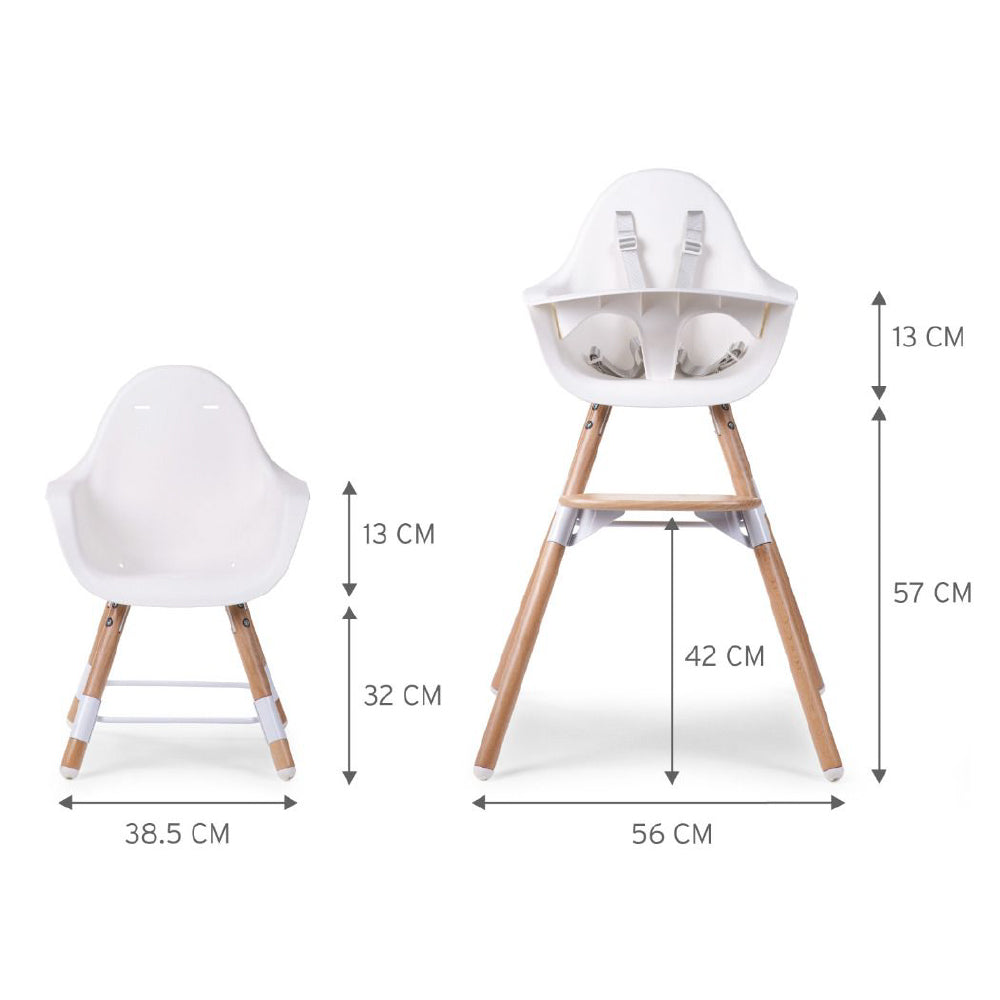 Scaun de masa reglabil in inaltime Childhome Evolu 2 Natural Alb