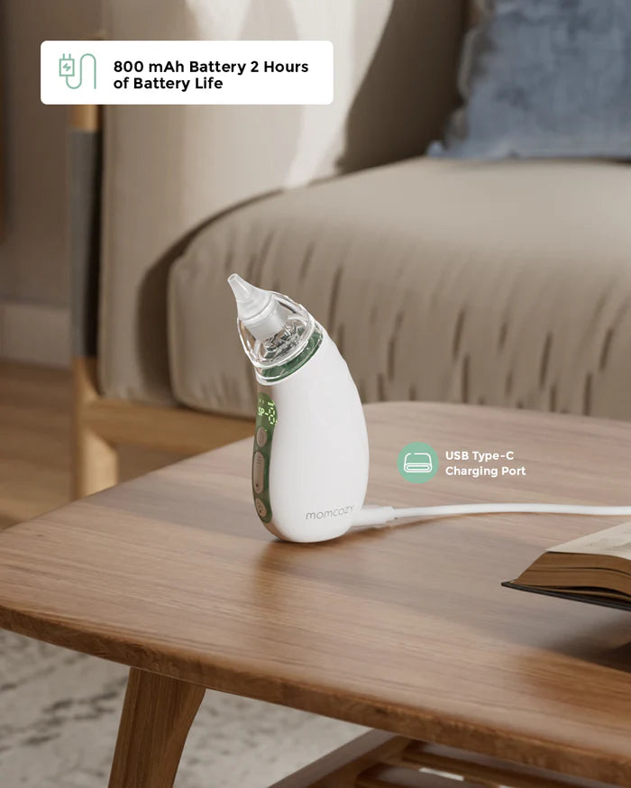 Aspirator Nazal Electric Momcozy 65 kPa 3 Niveluri cu Sunete Lumina si Autocuratare
