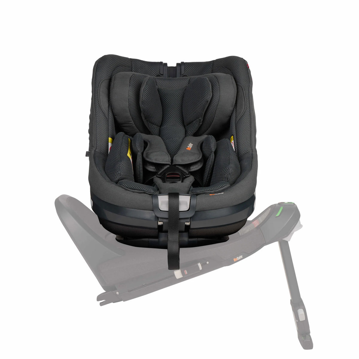 Scaun auto rotativ BeSafe Beyond 2 360 B Anthracite Mesh, vedere laterală cu baza Beyond