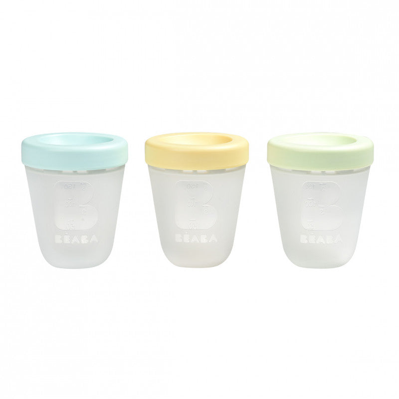 Set 3 recipiente din silicon Beaba 200 ml