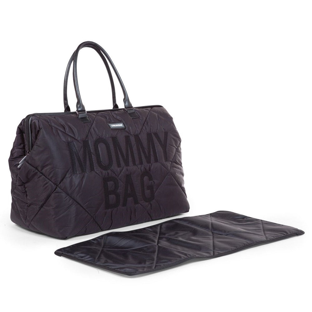Geanta de infasat matlasata Childhome Mommy Bag Negru