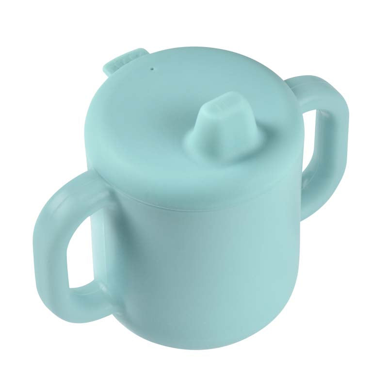 Cana de antrenament silicon Beaba Blue - capac detasabil