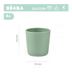 Set 3 pahare din silicon Beaba Sage Green