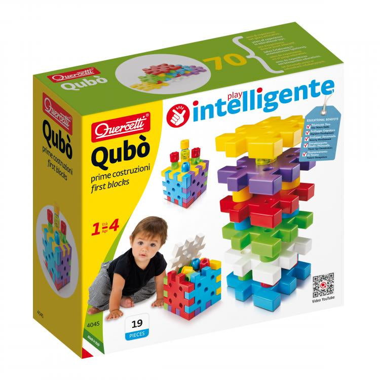 Set constructie Quercetti Qubo Primele Mele Cuburi – cutia Qubo Primele Mele Cuburi