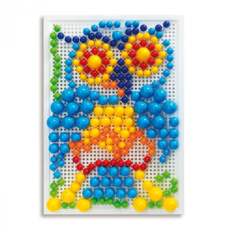 Joc mozaic Quercetti Fantacolor Portabil 280 – mozaic cu bufniță pe tabla verticală