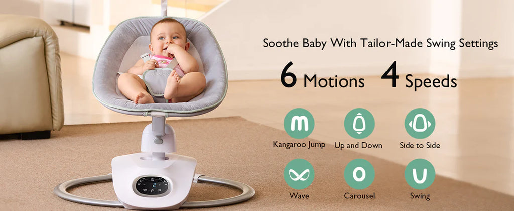 Leagan electric bebe Momcozy CocoSway 3D-Motion
