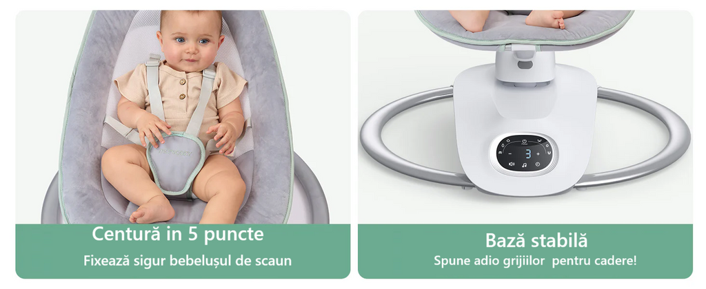 Leagan electric bebe Momcozy CocoSway 3D-Motion
