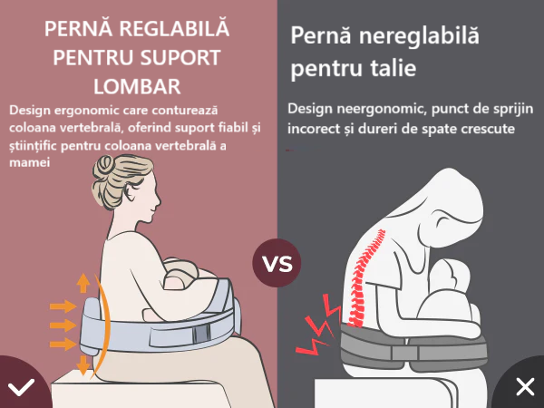 Perna de alaptat Momcozy CozyPro - suport ergonomic spate