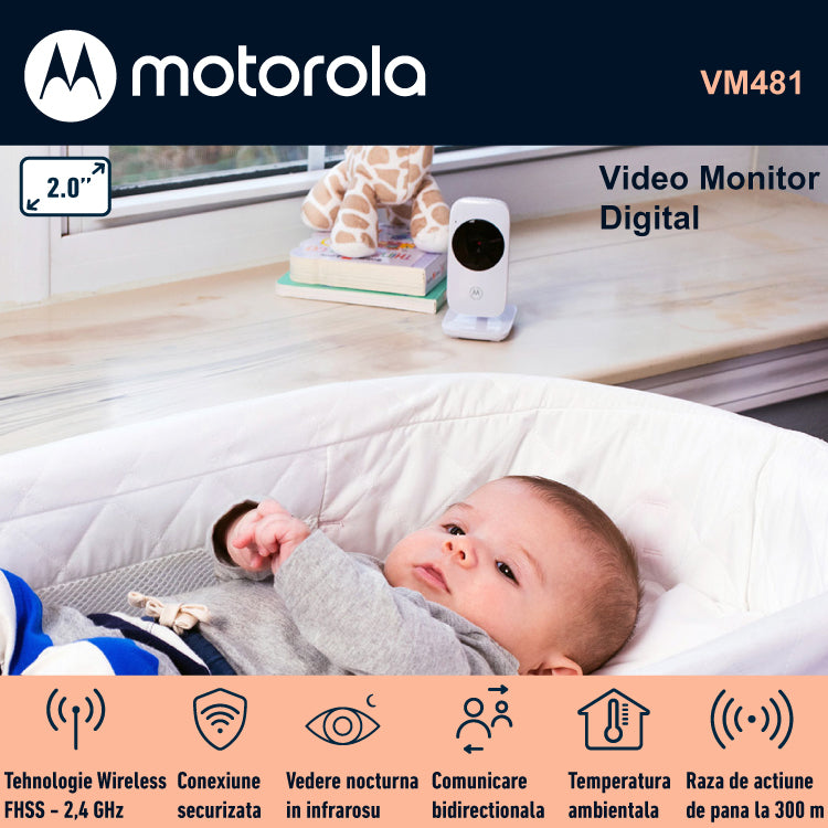 Video monitor digital Motorola VM481 ecran 2 inch zoom 2x