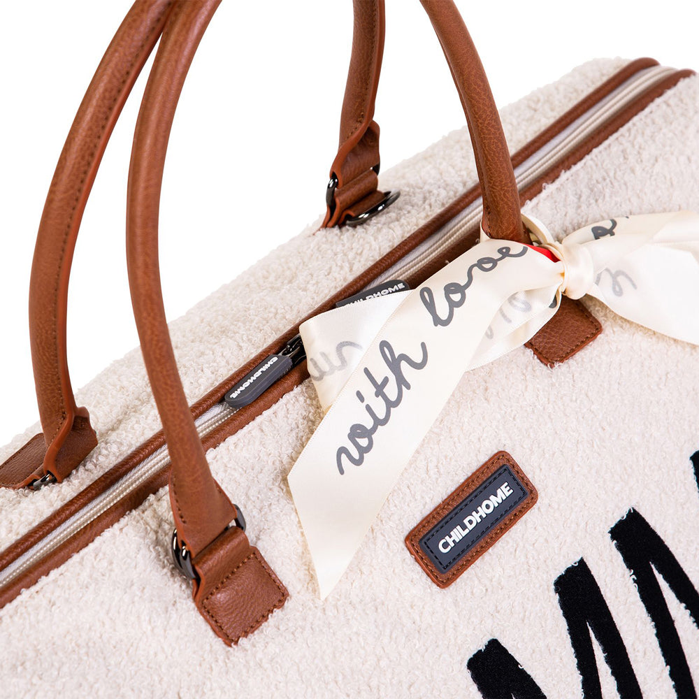 Geanta de infasat Childhome Mommy Bag Teddy Ecru