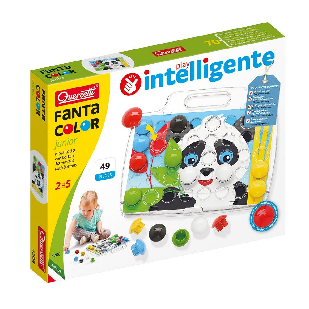 Joc mozaic Quercetti Fantacolor Junior, 40 piese – ambalajul Fantacolor Junior 40