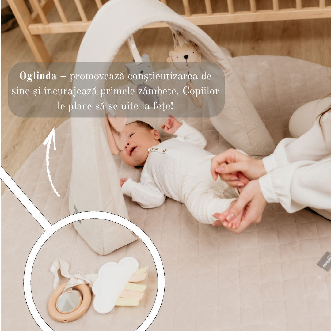 Baby Nest Modular cu Arcada de jucarii si Aparat sunete Sleepee