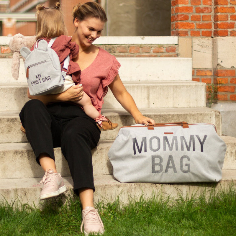 Geanta de infasat Childhome Mommy Bag Panza Oxford Gri
