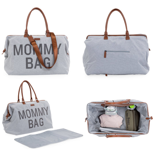 Geanta de infasat Childhome Mommy Bag Panza Oxford Gri