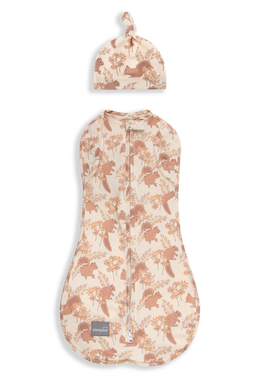 Saculet Swaddle infasat Bebe Bumbac + Caciulita - Second Step