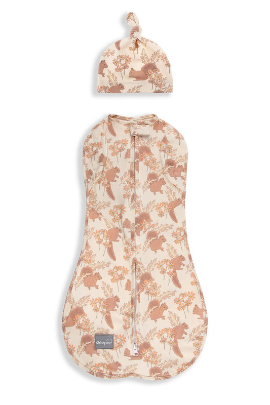 Saculet Swaddle infasat Bebe Bumbac + Caciulita - Second Step