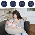 Perna gravida Beaba Big Flopsy 170 cm Fleur de Coton Linen