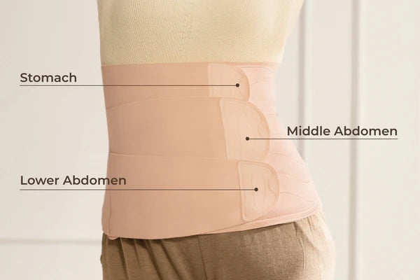 Centura Abdominala Postpartum Momcozy Ergowrap - Suport Ergonomic si Ridicare 3D Abdomen - Oyster Pink XL