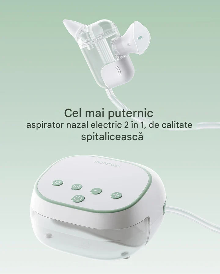 Aspirator Nazal Electric Momcozy BreezyClear Pro 2 in 1 Spray Salin si Aspiratie 75 kPa