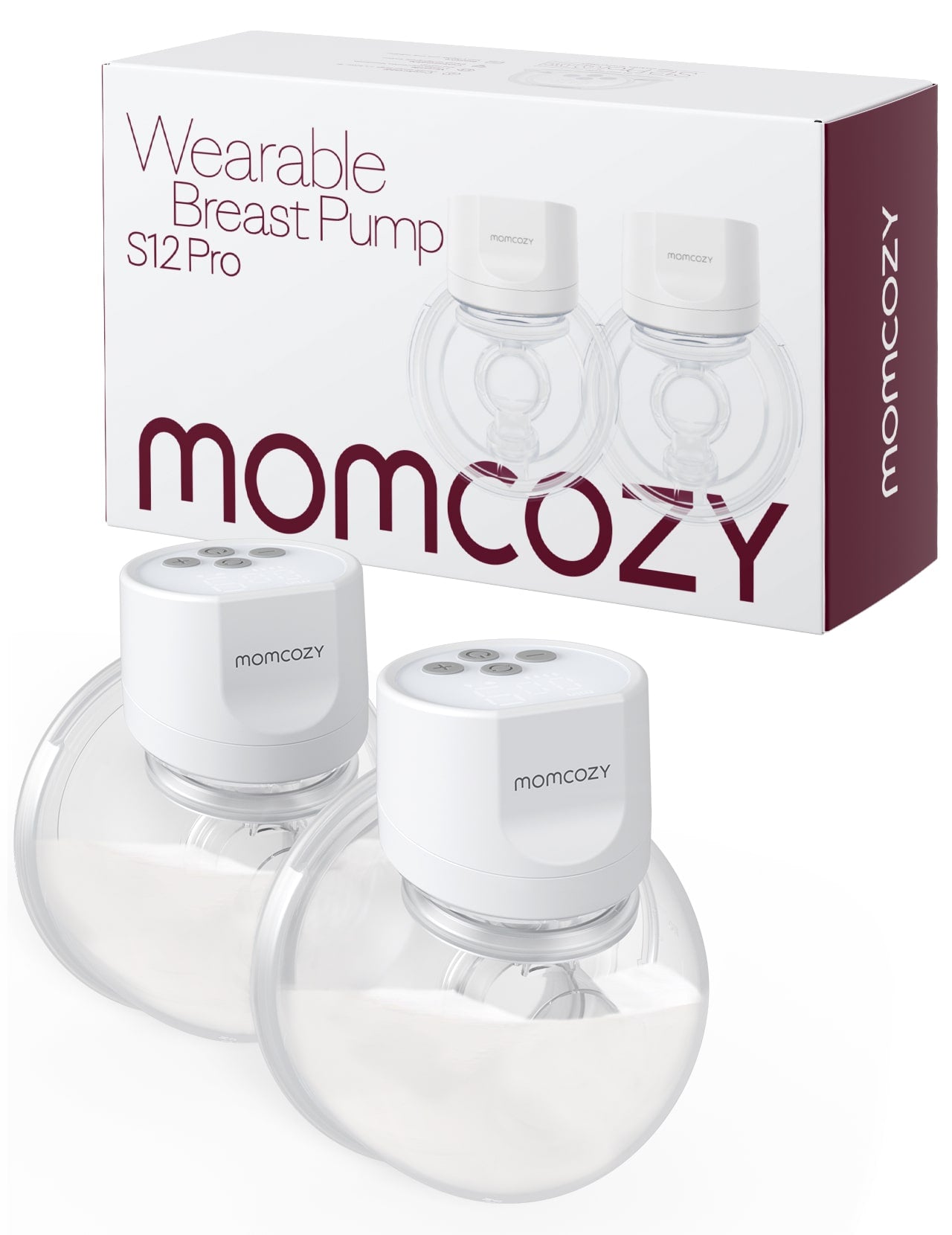 Pompa de San Portabila Dubla Momcozy S12 Pro Maxima Eficacitate Alb Set 2 buc