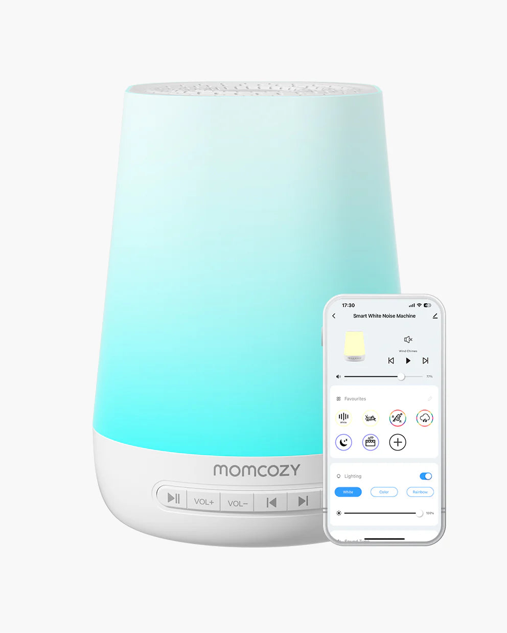 Lampa de veghe si aparat white noise Momcozy SMART 2 in 1