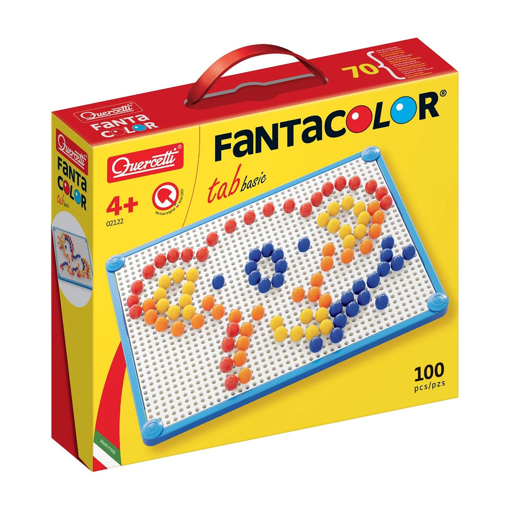 Joc mozaic Quercetti Fantacolor Tab Basic D10 – cutia Fantacolor Tab Basic D10