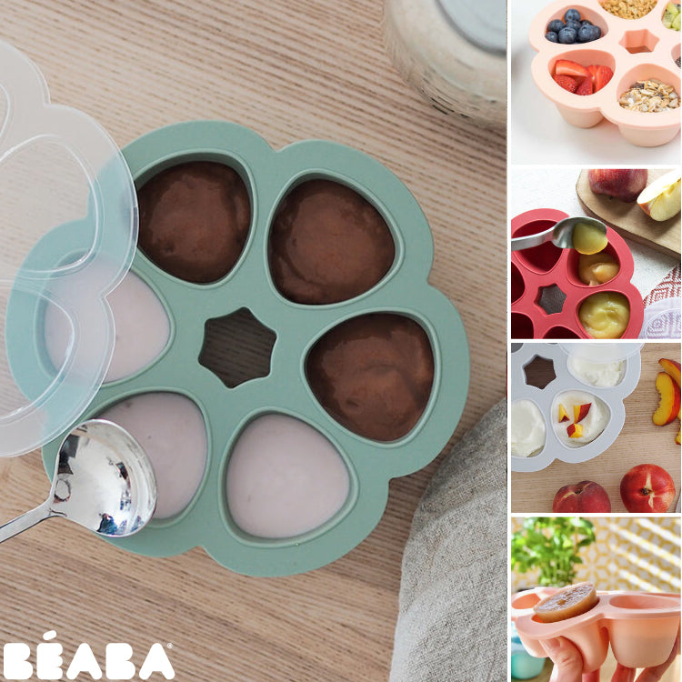 Recipient ermetic silicon multiportii 6x150 ml Beaba Sage Green