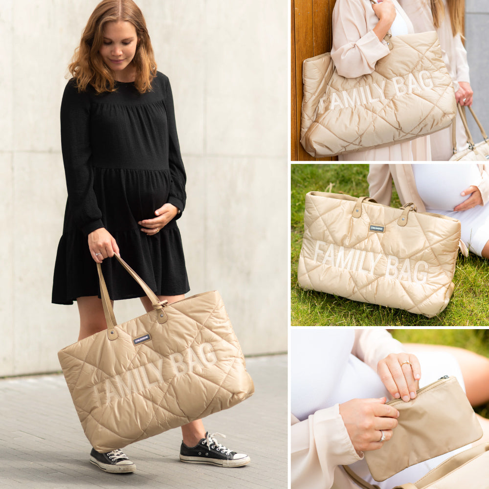 Geanta matlasata Childhome Family Bag Bej