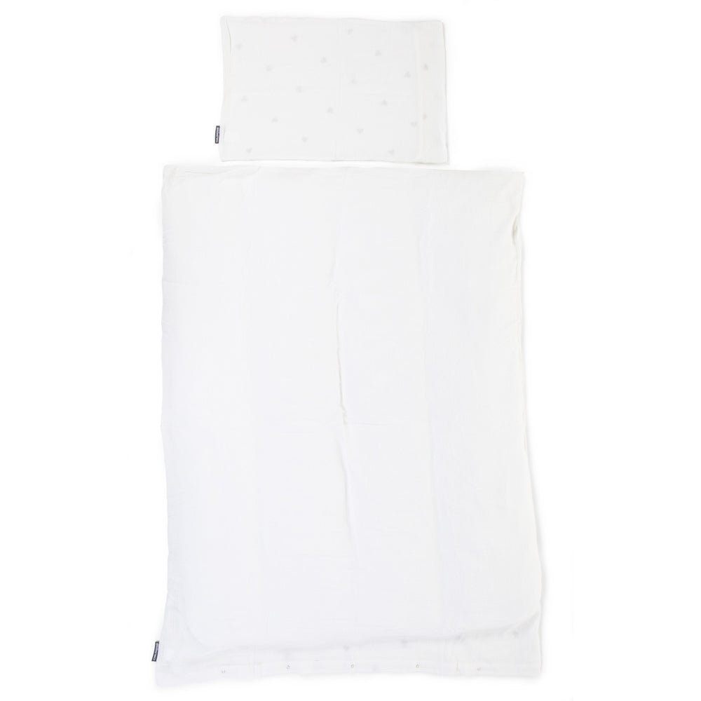 Husa pilota si fata de perna Childhome Jerse Muselina 100x140 cm, Inimioare