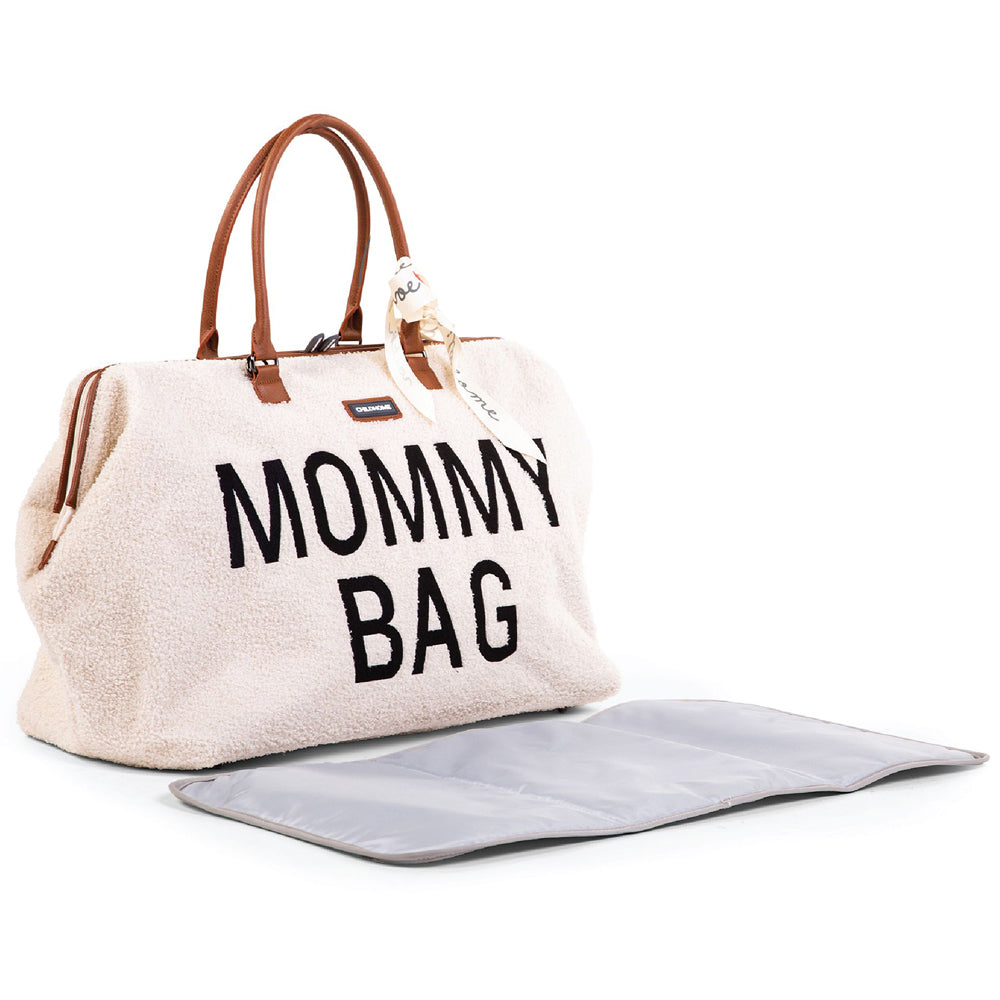 Geanta de infasat Childhome Mommy Bag Teddy Ecru