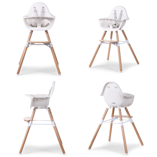 Scaun de masa reglabil in inaltime Childhome Evolu 2 Natural Alb