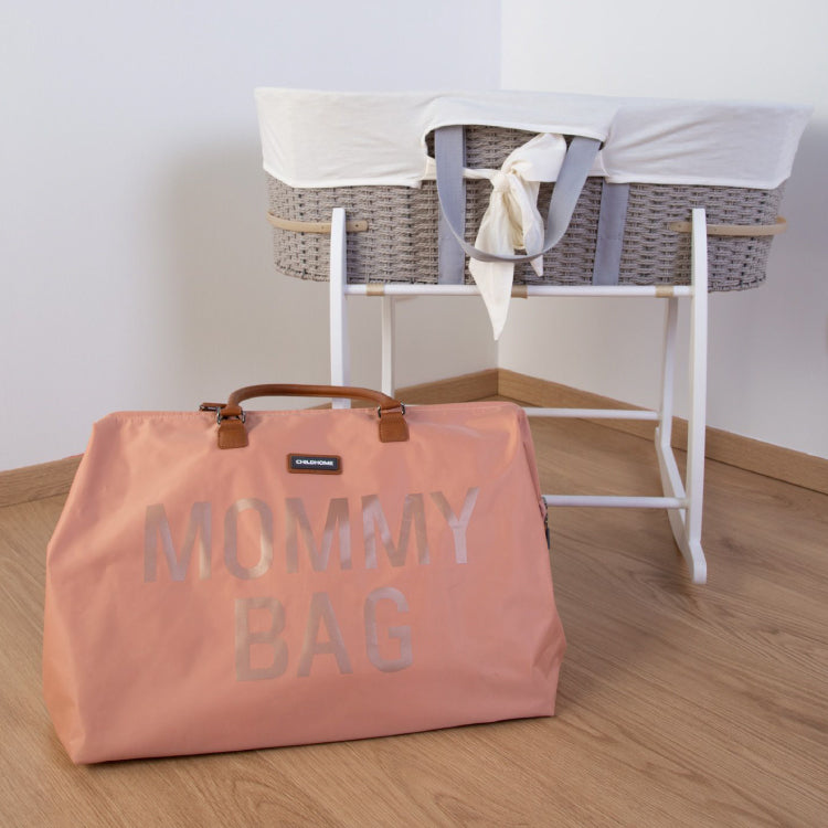 Geantă de Înfășat Childhome Mommy Bag Roz Spațioasă Premium