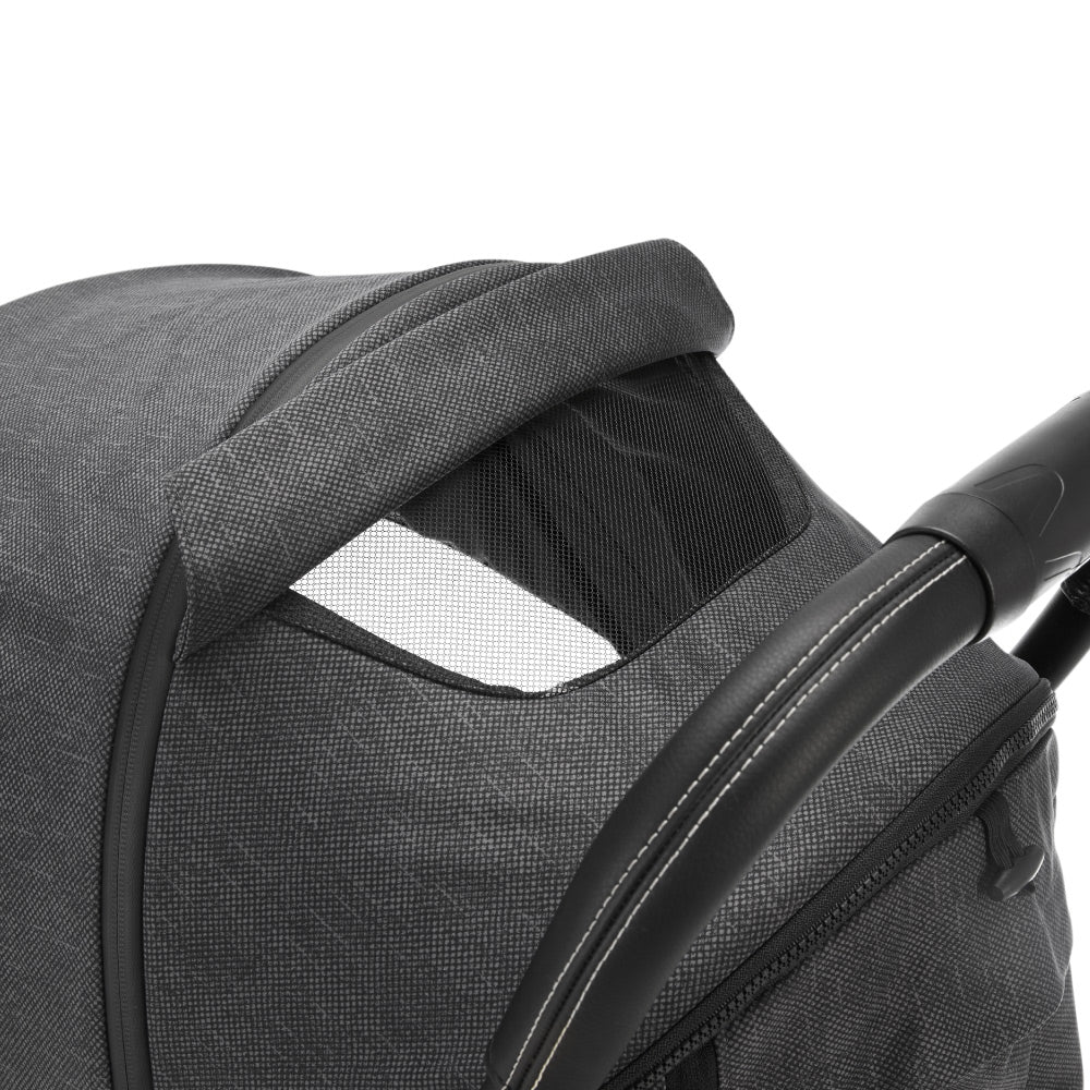 Cărucior sport Avova City Ranger – Dolphin Grey, detaliu capotină și fereastră de aerisire