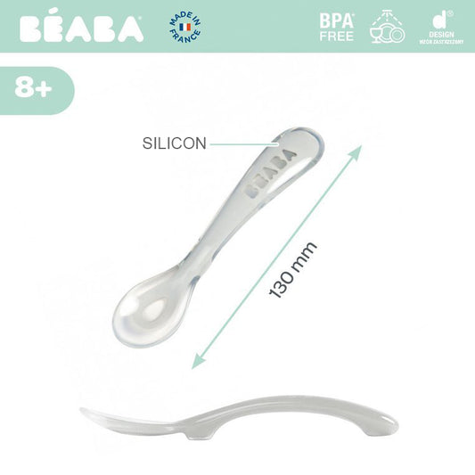 Set 4 Lingurițe Silicon Beaba +8 Luni - Design Ergonomic Drizzle